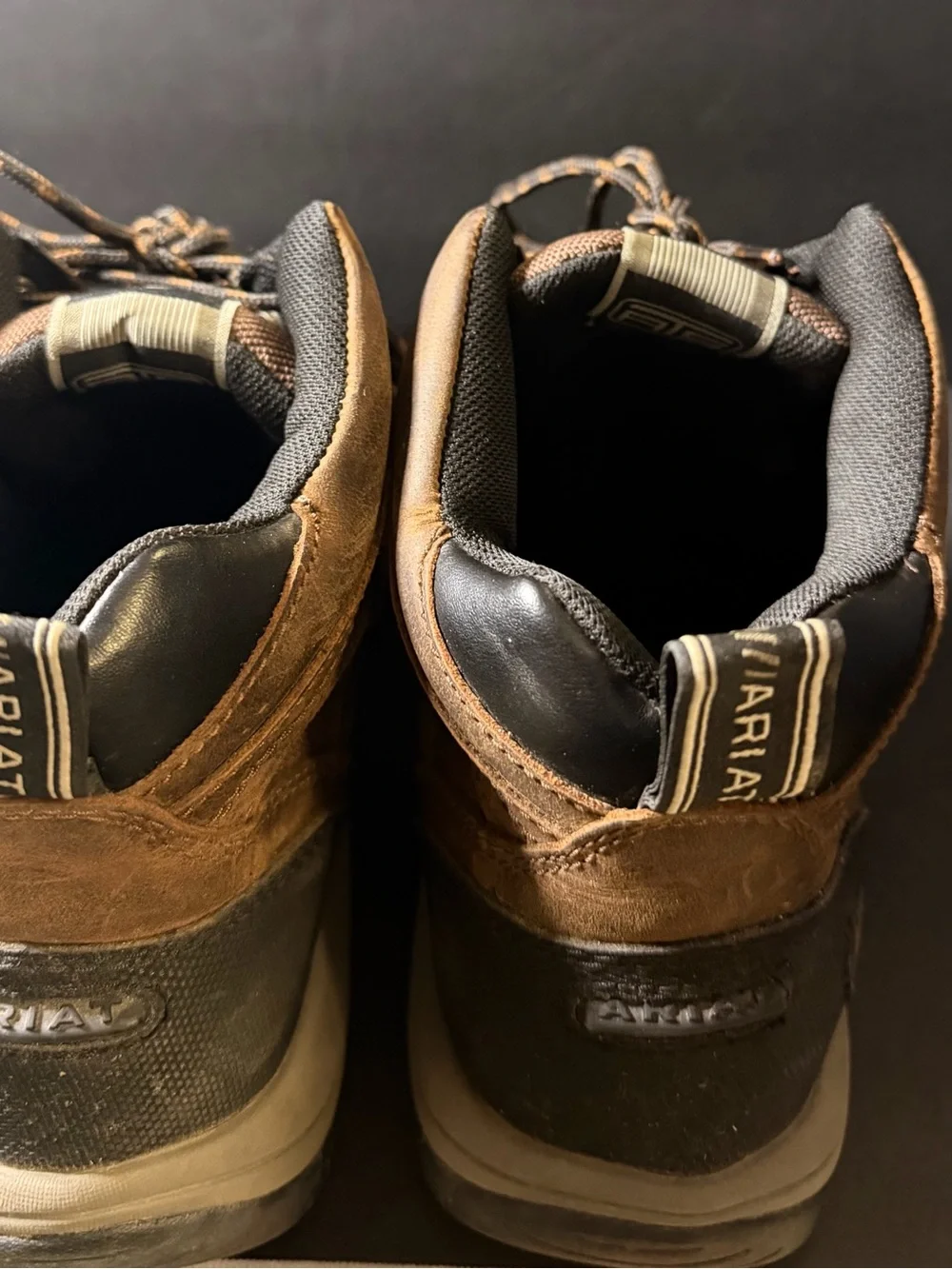 Ariat Brown and Black Steel Toe Work Boots